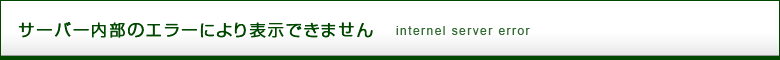 サーバー内部のエラーにより表示できません